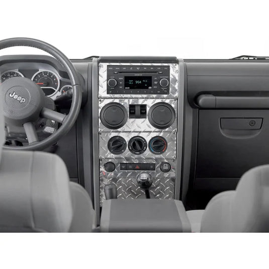 Warrior Products Dash Panel Overlay for 09-10 Jeep Wrangler Unlimited JK 4 Door with Power Windows