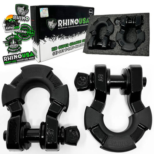 Rhino USA 8 Ton Super Shackles with Isolators