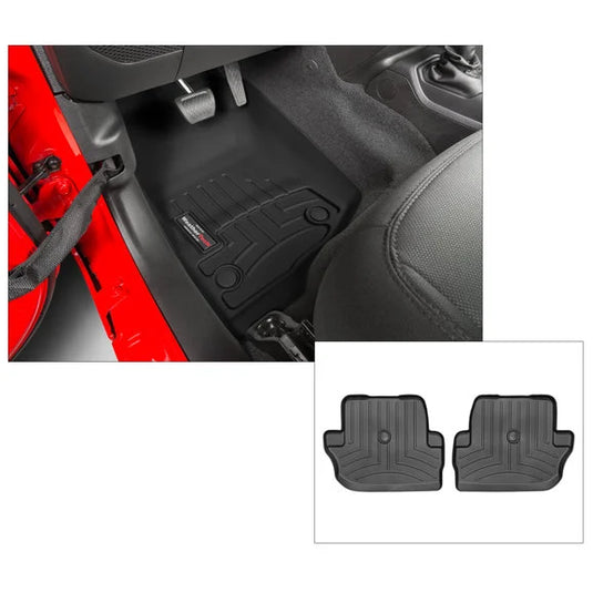 WeatherTech DigitalFit Front & Rear Floor Liners in Black for 18-20 Jeep Wrangler JL 2-Door