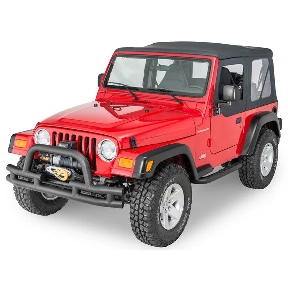 Load image into Gallery viewer, Quadratec QR3 Front Tube Winch Mount Bumper with Hoop with Rear Tube Bumper &amp; Free Side Steps for 87-06 Jeep Wrangler YJ &amp; TJ
