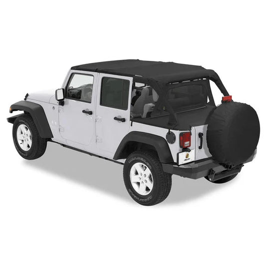 Bestop Safari Bikini, Duster & Windjammer Summer Combo in Black Diamond for 07-09 Jeep Wrangler Unlimited JK 4 Door with Factory Soft Top