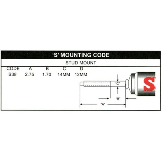 Skyjacker N8091 Nitro N8000 Series 13.75" / 22.63" Stud / Eye Shock with Red Shock Boot