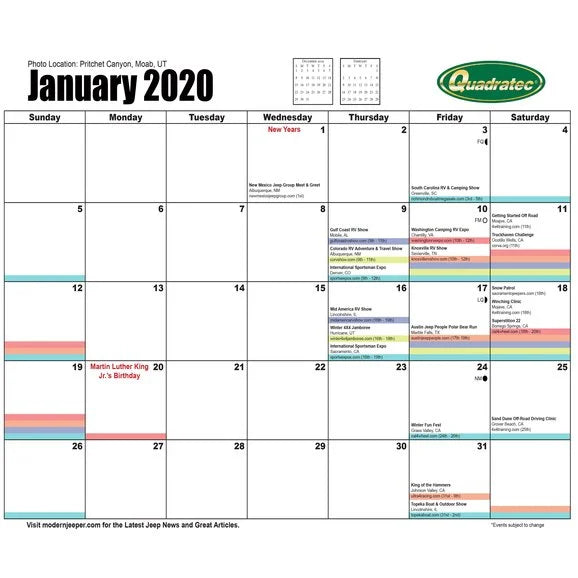 Load image into Gallery viewer, Quadratec 2020 Off-Road Event Calendar
