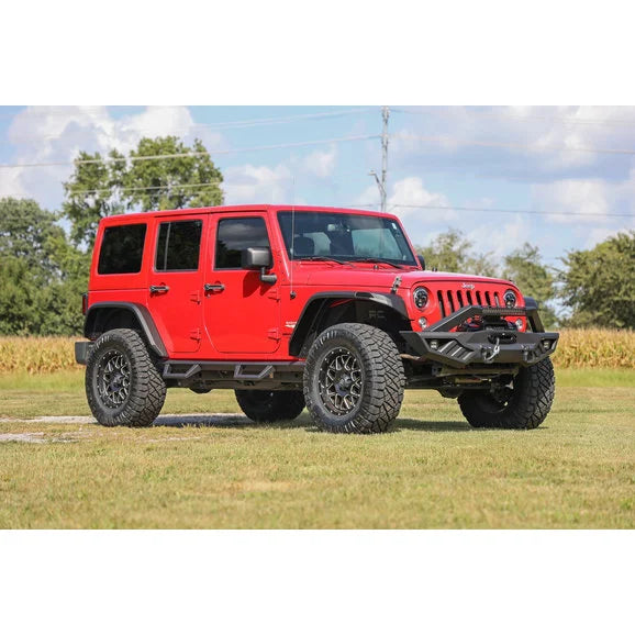 Load image into Gallery viewer, Rough Country 99037 High Clearance LED Flat Fender Flare Kit for 07-18 Jeep Wrangler JK
