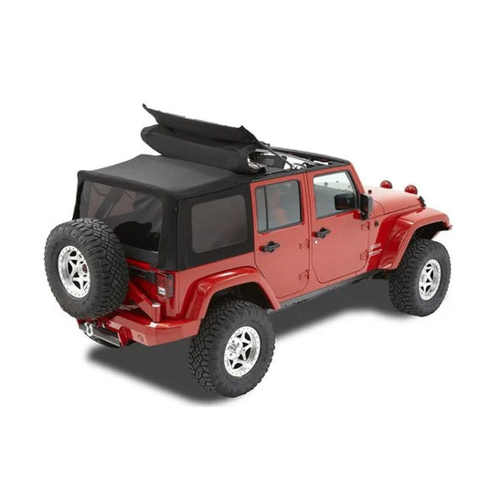 Bestop 79837-17 Twill Replace-a-top Soft Top with Tinted Windows without Doors in Black for 07-09 Jeep Wrangler Unlimited JK 4 Door