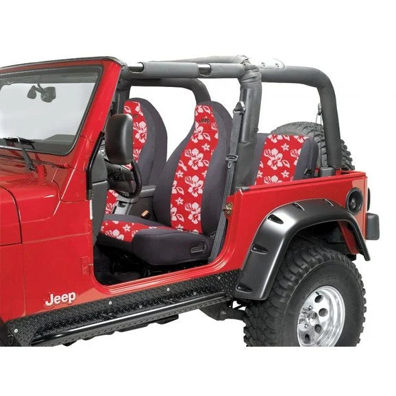 Coverking Front Seat Covers with Jeep Logo with Rear Cover for 97-02 Jeep Wrangler TJ