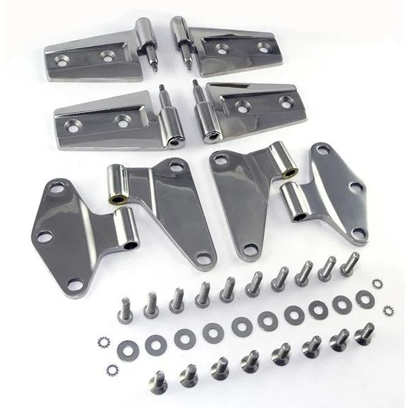 Rugged Ridge 11111.20 Stainless Steel Door Hinge Kit for 07-18 Jeep Wrangler JK 2 Door