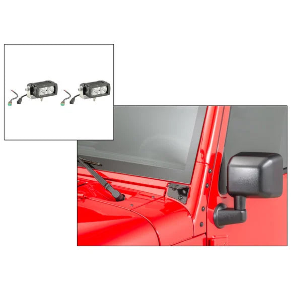 Load image into Gallery viewer, Quadratec Windshield Light Pod Combo for 07-18 Jeep Wrangler JK
