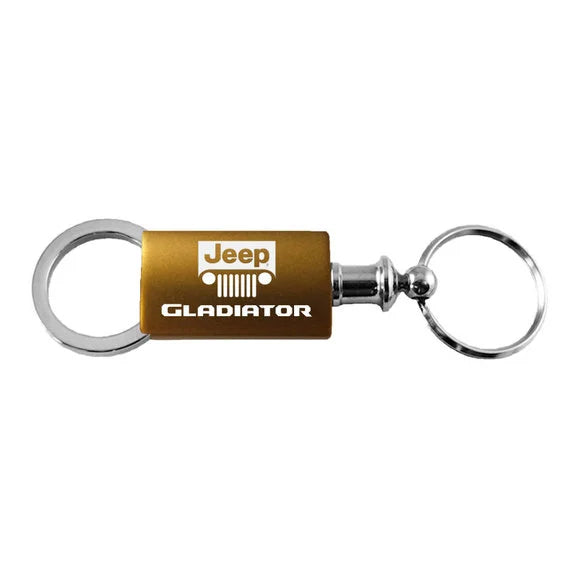 Load image into Gallery viewer, Automotive Gold Jeep Grille Logo Gladiator Anodized Keychain
