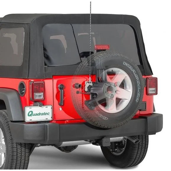 Load image into Gallery viewer, Quadratec Extreme Duty Stainless CB Radio Antenna Rear Tailgate Mount with 48&quot; Antenna for 07-18 Jeep Wrangler JK
