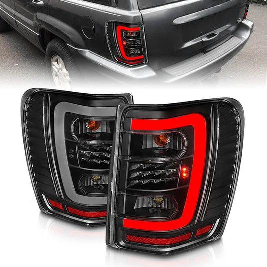 Anzo USA LED Tail Lights with C Light Bar for 99-04 Jeep Grand Cherokee WJ