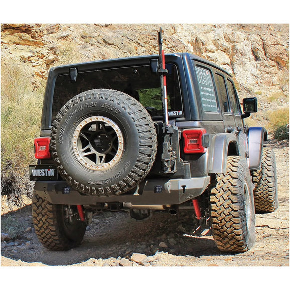 Load image into Gallery viewer, Westin WJ2 Rear Bumper with Tire Carrier for 18-24 Jeep Wrangler JL
