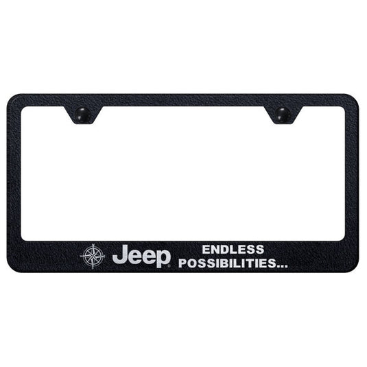 Automotive Gold Laser Etched Stainless Jeep Endless Possibilities License Plate Frame