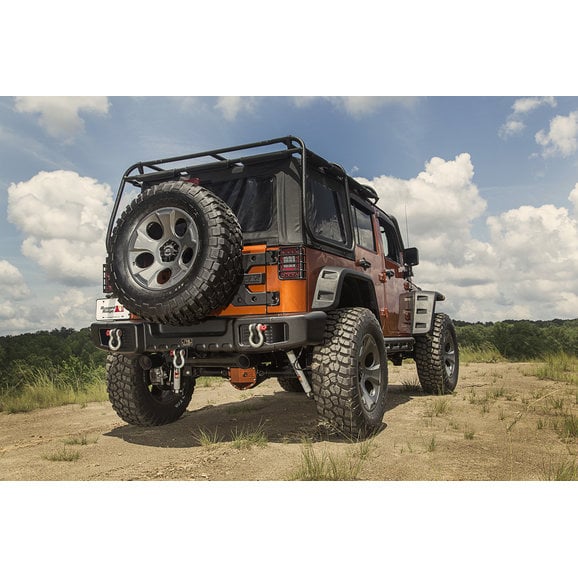 Load image into Gallery viewer, Rugged Ridge 11544.63 Spartacus Overrider Bumper Set with Winch Plate &amp; Tire Carrier for 07-18 Jeep Wrangler JK
