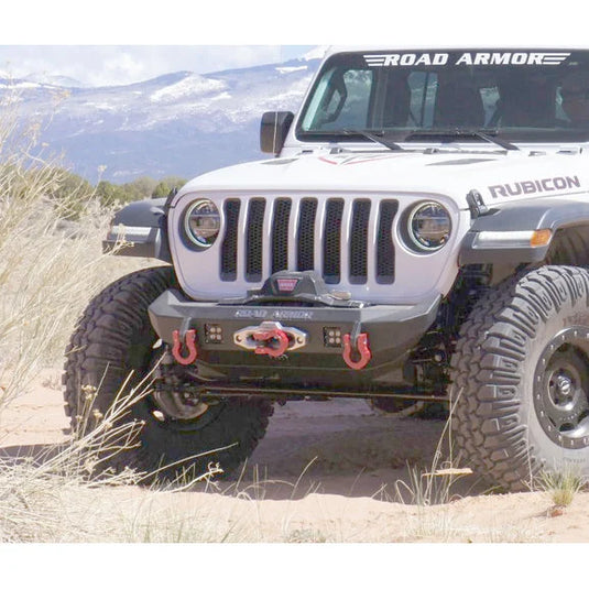 Road Armor Stealth Mid Width Front Winch Bumper for 18-24 Jeep Wrangler JL & Gladiator JT