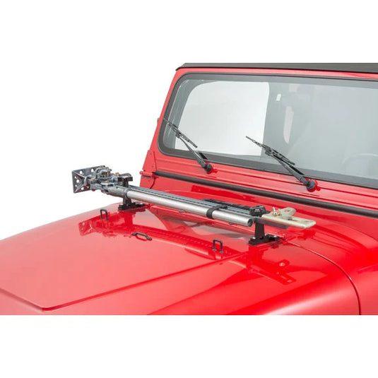 Hi-Lift Jack X-Treme Jack 48" in Silver with Jack Hood Mount & Hood Mount Lock for 76-95 Jeep CJ-5, CJ-7, CJ-8 Scrambler & Wrangler YJ