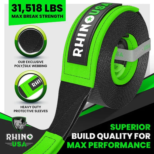 Rhino USA 3" Ultimate Recovery Tow Strap