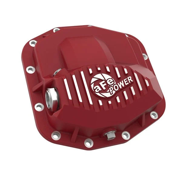 Load image into Gallery viewer, aFe Power 46-71030R Front Differential Cover in Red Finish for 18-24 Jeep Wrangler JL &amp; Gladiator JT with Dana 44 Rubicon Front Axle
