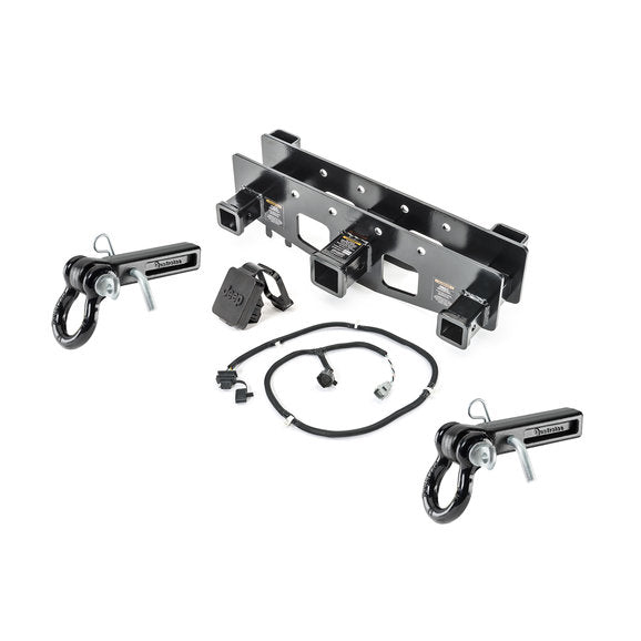 Load image into Gallery viewer, VersaHitch 2&quot; Receiver Hitch with Wiring Kit, Jeep Logo Plug, 1.5&quot; Receiver D-Ring Mounts &amp; 3/4&quot; D-Rings for 07-18 Jeep Wrangler JK
