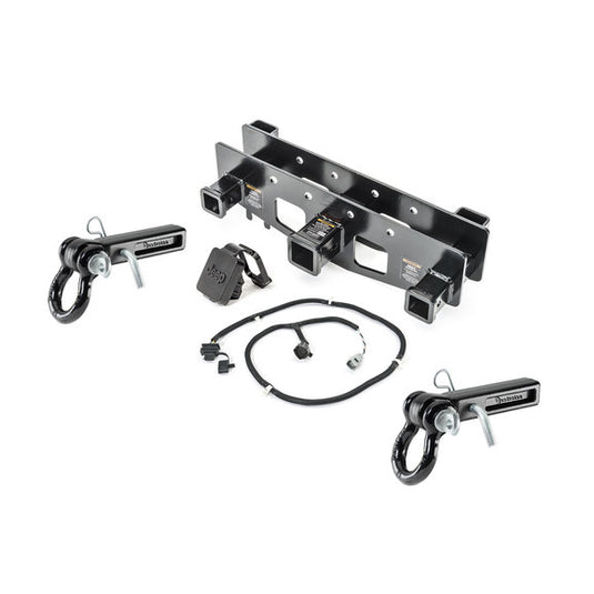 VersaHitch 2" Receiver Hitch with Wiring Kit, Jeep Logo Plug, 1.5" Receiver D-Ring Mounts & 3/4" D-Rings for 07-18 Jeep Wrangler JK