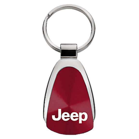 Load image into Gallery viewer, Automotive Gold Teardrop Jeep Logo Keychain
