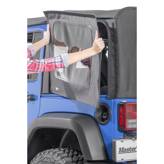 MasterTop 16020935 Replacement Rear Quarter Window Kit for 07-18 Jeep Wrangler JK Unlimited with Original Factory Mopar Soft Top