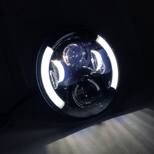 Quake LED Tempest Half Halo 7" LED Headlight Kit for Jeep Wrangler JK, TJ & CJ