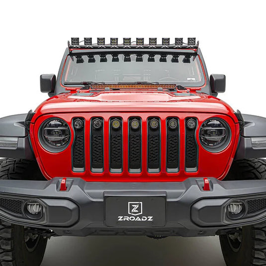 ZROADZ Multi-LED Roof Cross Bar with A-Pillar Brackets & LED Lights for 18-24 Jeep Wrangler JL & Gladiator JT