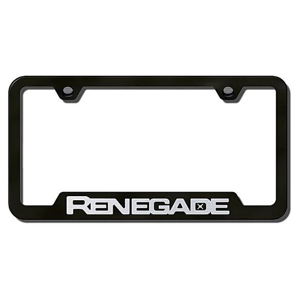 Automotive Gold Laser Etched Cut-Out Renegade Logo License Plate Frame