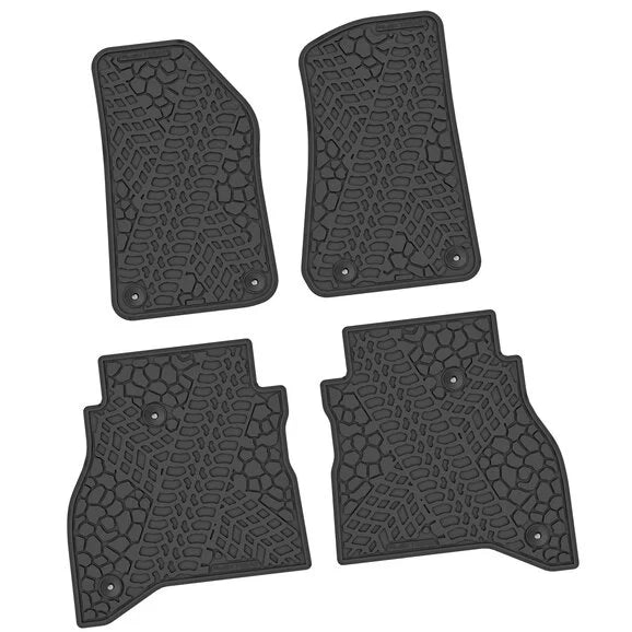 FlexTread Tire Tread/Scorched Earth Scene Front & Rear Floor Liners for 20-24 Jeep Gladiator JT