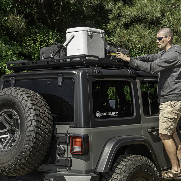 Load image into Gallery viewer, Rugged Ridge 11703.04 Roof Rack with Basket for 18-24 Jeep Wrangler JL Unlimited
