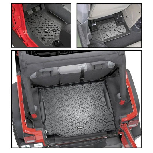 Quadratec Ultimate All Weather Floor Liner Triple Combo for 07-13 Jeep Wrangler JK 2 Door