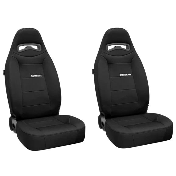 Load image into Gallery viewer, Corbeau Moab Neoprene Reclining Front Seat Pair for 76-18 Jeep CJ-5, CJ-7, CJ-8 Scrambler, Wrangler YJ, TJ, JK &amp; Unlimited
