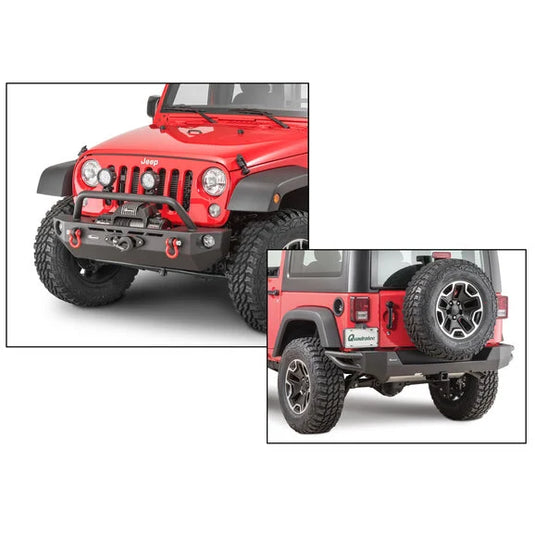 Quadratec QRC Front Winch Ready Bumper with Rear Bumper for 07-18 Jeep Wrangler JK