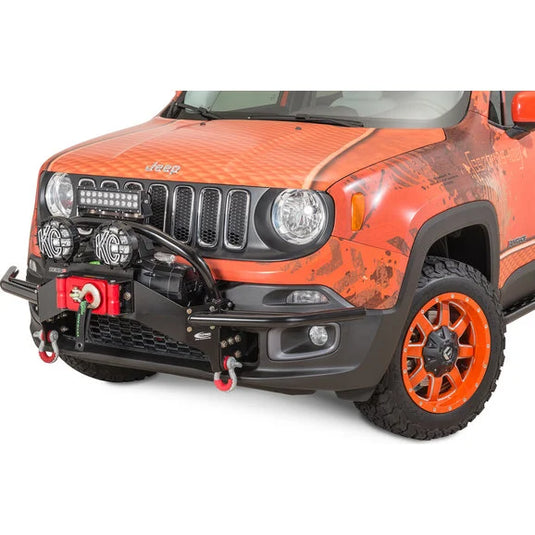 Daystar KJ50003BK Front Winch Bumper Light Bar Mount for 15-20 Jeep Renegade BU