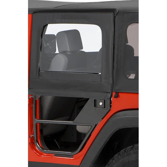 Bestop 51806-17 Rear Element Upper Doors in Black Twill for 07-18 Jeep Wrangler JK Unlimited