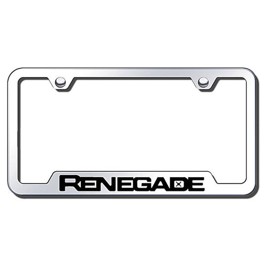 Automotive Gold Laser Etched Cut-Out Renegade Logo License Plate Frame