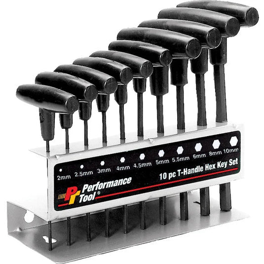 Performance Tool W80275 10 pc Metric T-Handle Hex Key Set