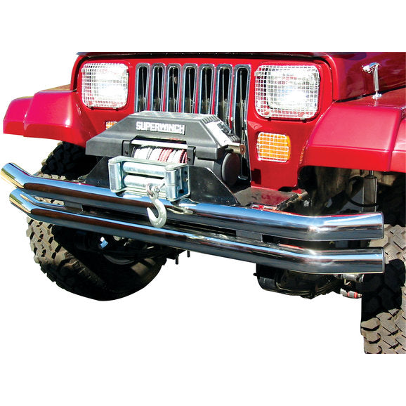 Load image into Gallery viewer, Rampage Products 8449 Front or Rear Double Tube Bumper without Hoop in Stainless Steel for 76-06 Jeep CJ-5, CJ-7, CJ-8 Scrambler, Wrangler YJ, TJ &amp; Unlimited
