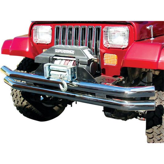 Rampage Products 8449 Front or Rear Double Tube Bumper without Hoop in Stainless Steel for 76-06 Jeep CJ-5, CJ-7, CJ-8 Scrambler, Wrangler YJ, TJ & Unlimited