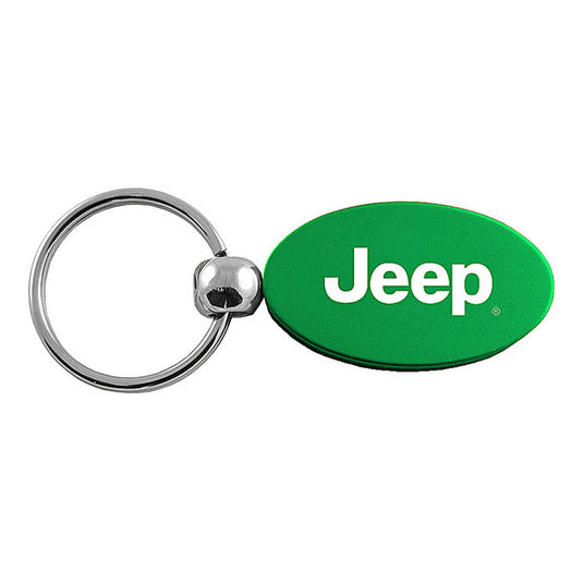 Automotive Gold Jeep Logo Oval Keychain