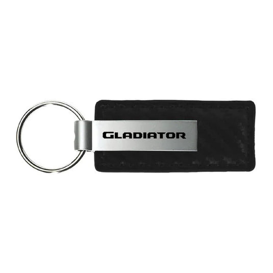 Automotive Gold Carbon Fiber Leather Gladiator Keychain