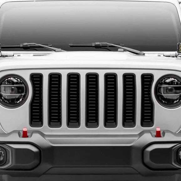 T-Rex 6204931 Billet 1-Pc Black Aluminum Grille without Forward Facing Camera for 18-20 Jeep Wrangler JL