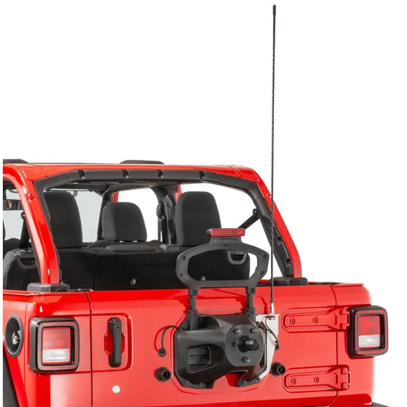 Load image into Gallery viewer, Quadratec Extreme Duty Stainless CB Radio Antenna Rear Tailgate Mount with 48&quot; Antenna for 18-24 Jeep Wrangler JL
