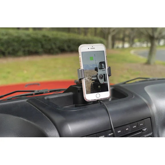 Load image into Gallery viewer, Rugged Ridge Dash Multi-Mount Charging Phone Kit for 97-23 Jeep Wrangler TJ, JK JL &amp; Gladiator JT
