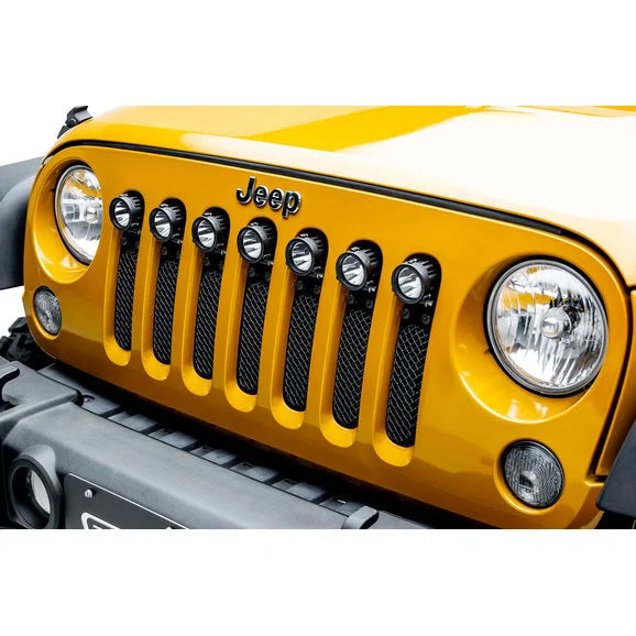 Load image into Gallery viewer, T-Rex 6314841-BR Stealth Torch Series Black Mesh Grille with LED Lights for 07-18 Jeep Wrangler JK
