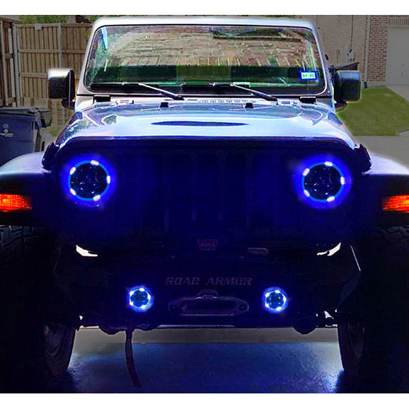 Load image into Gallery viewer, Quake LED QTE915 RGB Halo 9&quot; LED Headlights and Fog Lights for 18-24 Jeep Wrangler JL &amp; Gladiator JT
