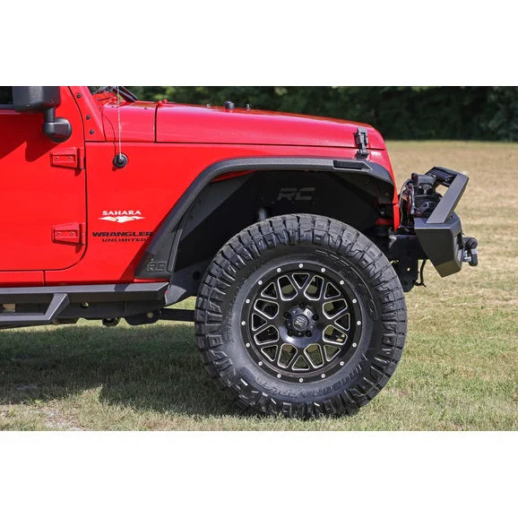 Load image into Gallery viewer, Rough Country 99037 High Clearance LED Flat Fender Flare Kit for 07-18 Jeep Wrangler JK
