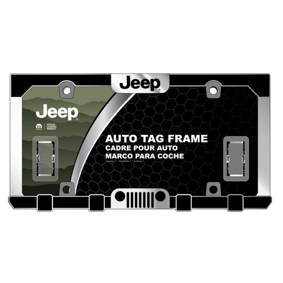 Load image into Gallery viewer, Chroma Graphics 42517 Jeep Grille &amp; Bumper License Plate Frame in Chrome Finish
