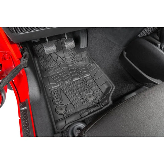 Mopar 68219811AA Floor Slush Mats with Tire Tread Pattern for 14-18 Jeep Wrangler JK